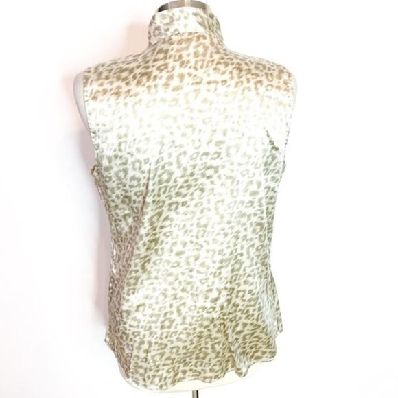 Elie Tahari ruffle leopard print silk top - Picture 2 of 5